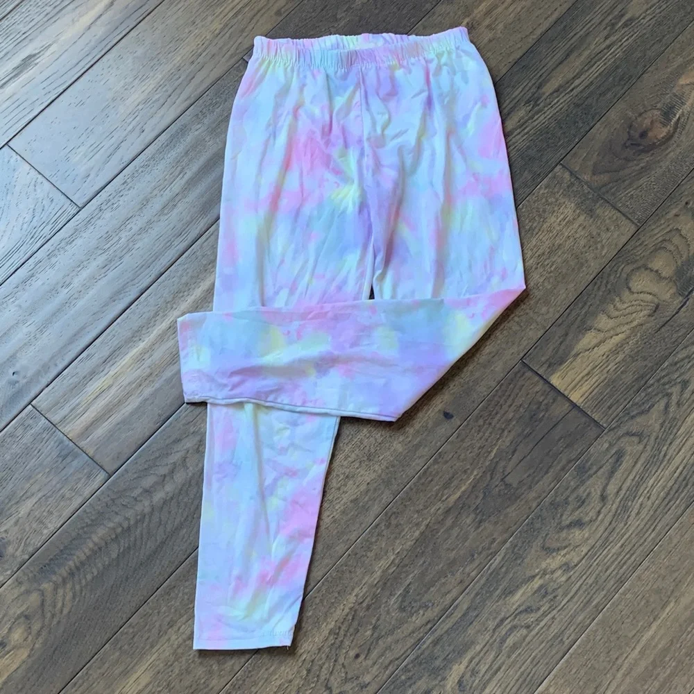 Vibrant Pastel Tie-Dye Kids Leggings. Pre-owned. Size: M 10/12.
